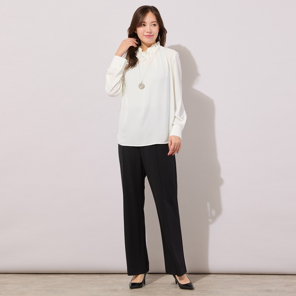 【手洗いOK・接触冷感・紫外線防止】マシュマロポンチ・フロントピンタックパンツ16