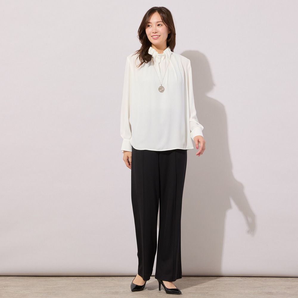 【手洗いOK・接触冷感・紫外線防止】マシュマロポンチ・フロントピンタックパンツ17