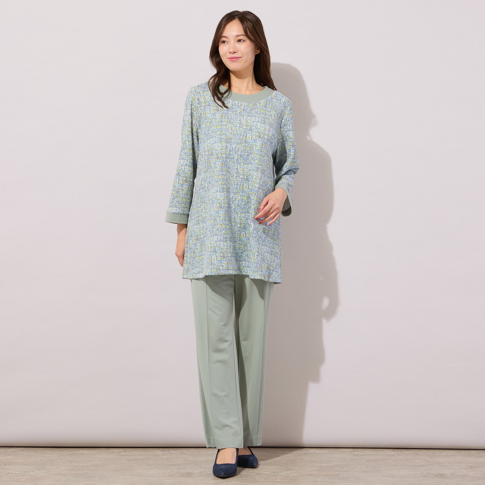 【手洗いOK・接触冷感・紫外線防止】マシュマロポンチ・フロントピンタックパンツ4