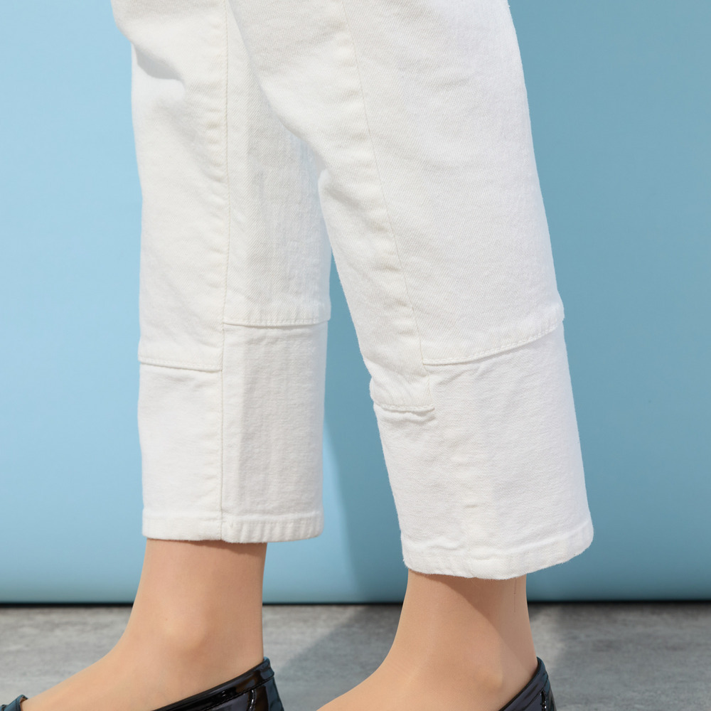 【手洗いOK・INDIMARKコラボ】デニムストレート・裾切り替えパンツ12