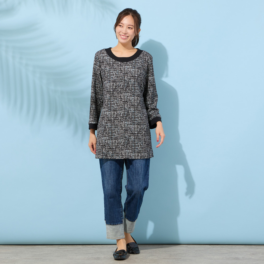 【手洗いOK・INDIMARKコラボ】デニムストレート・裾切り替えパンツ18