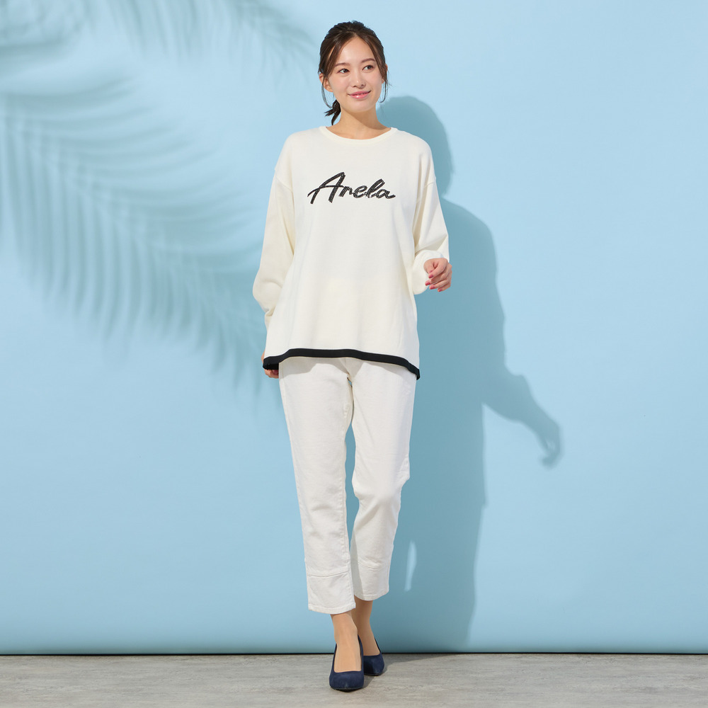 【手洗いOK・INDIMARKコラボ】デニムストレート・裾切り替えパンツ6