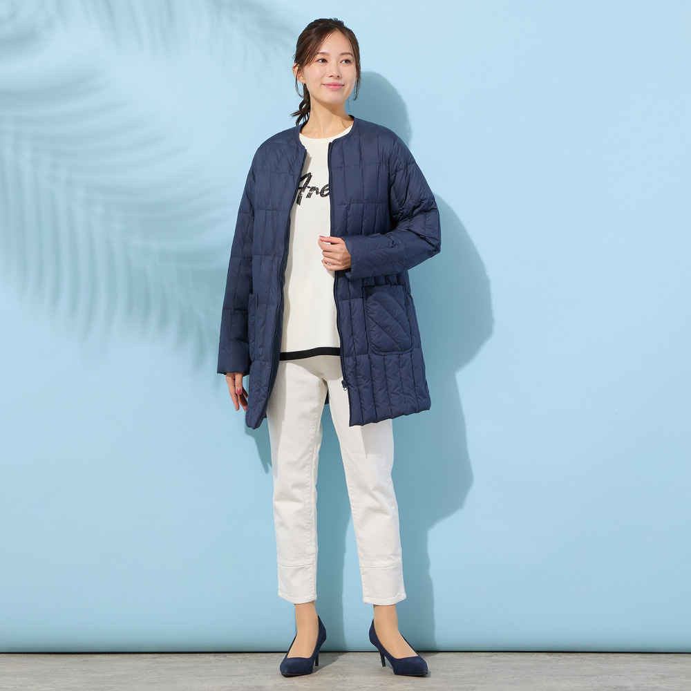 【手洗いOK・INDIMARKコラボ】デニムストレート・裾切り替えパンツ7