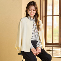 【ハレの日・セットアップ対応】ベルスリーブ・ノーカラーショートジャケット