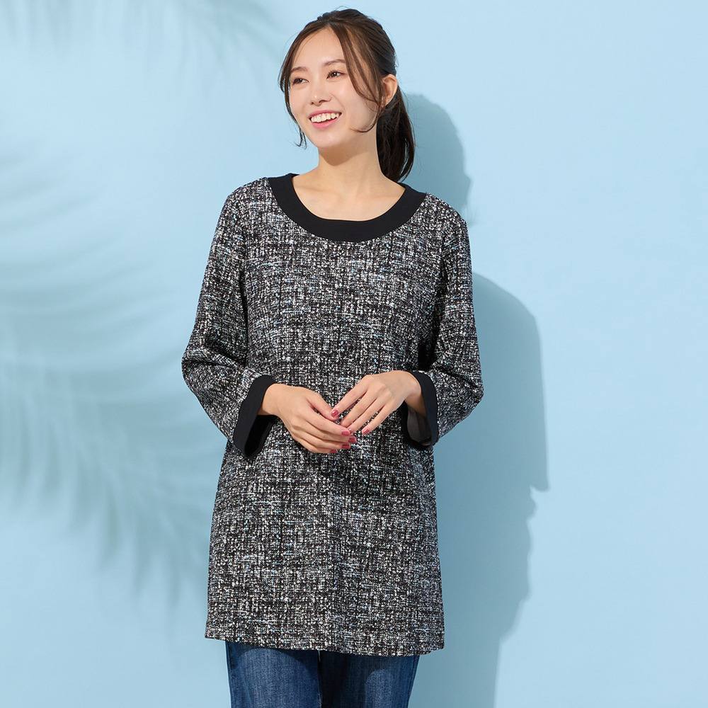 【手洗いOK】DJニット・フレアーシルエットチュニックカットソー（追加分）