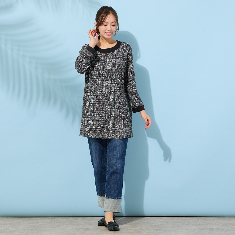 【手洗いOK】DJニット・フレアーシルエットチュニックカットソー(追加分)2