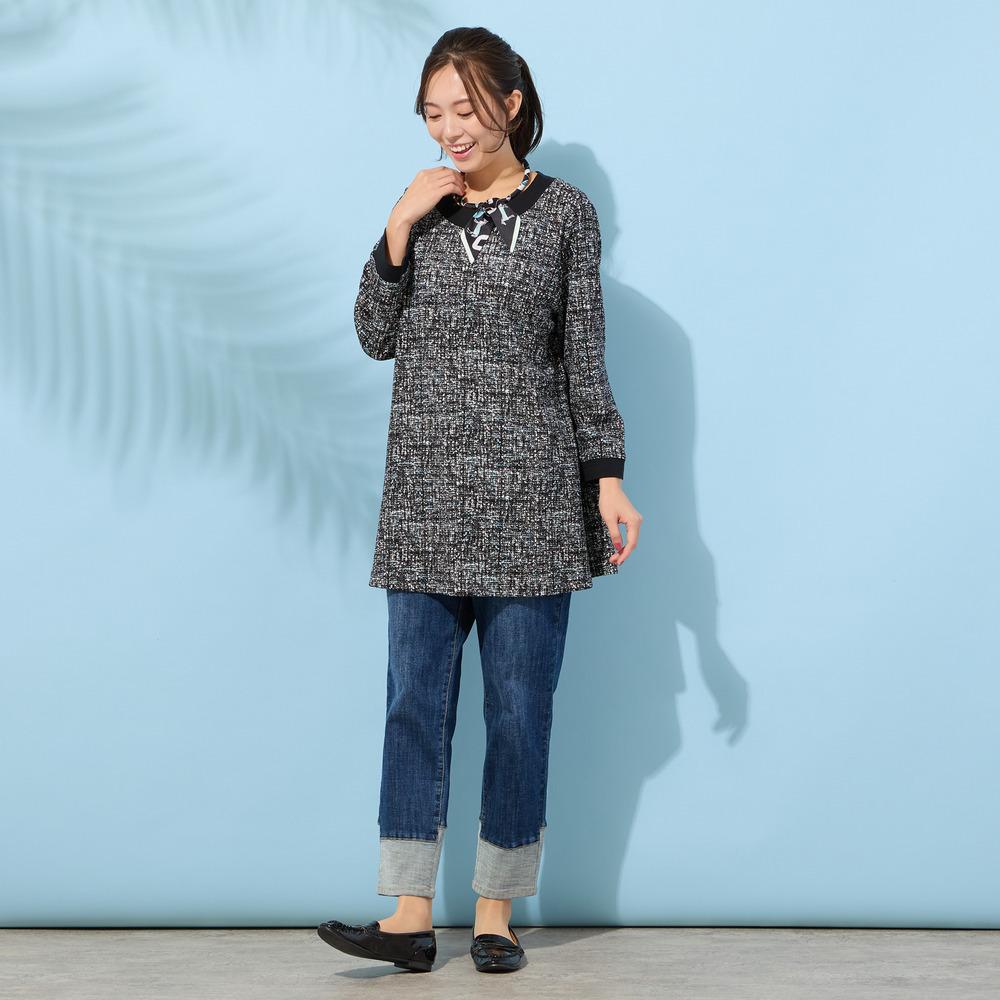 【手洗いOK】DJニット・フレアーシルエットチュニックカットソー(追加分)3