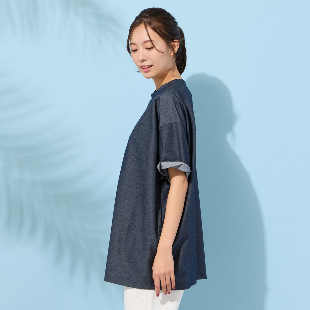 【手洗いOK】Jカミーチェニットデニム・コクーンカットソー1