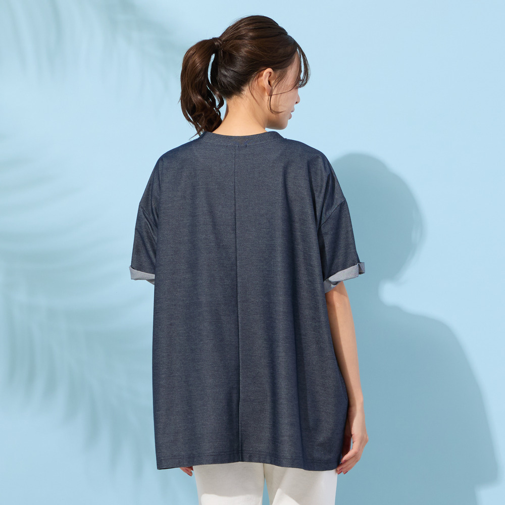 【手洗いOK】Jカミーチェニットデニム・コクーンカットソー2