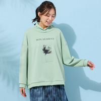 【手洗いOK】フラワープリントハイネックトップ