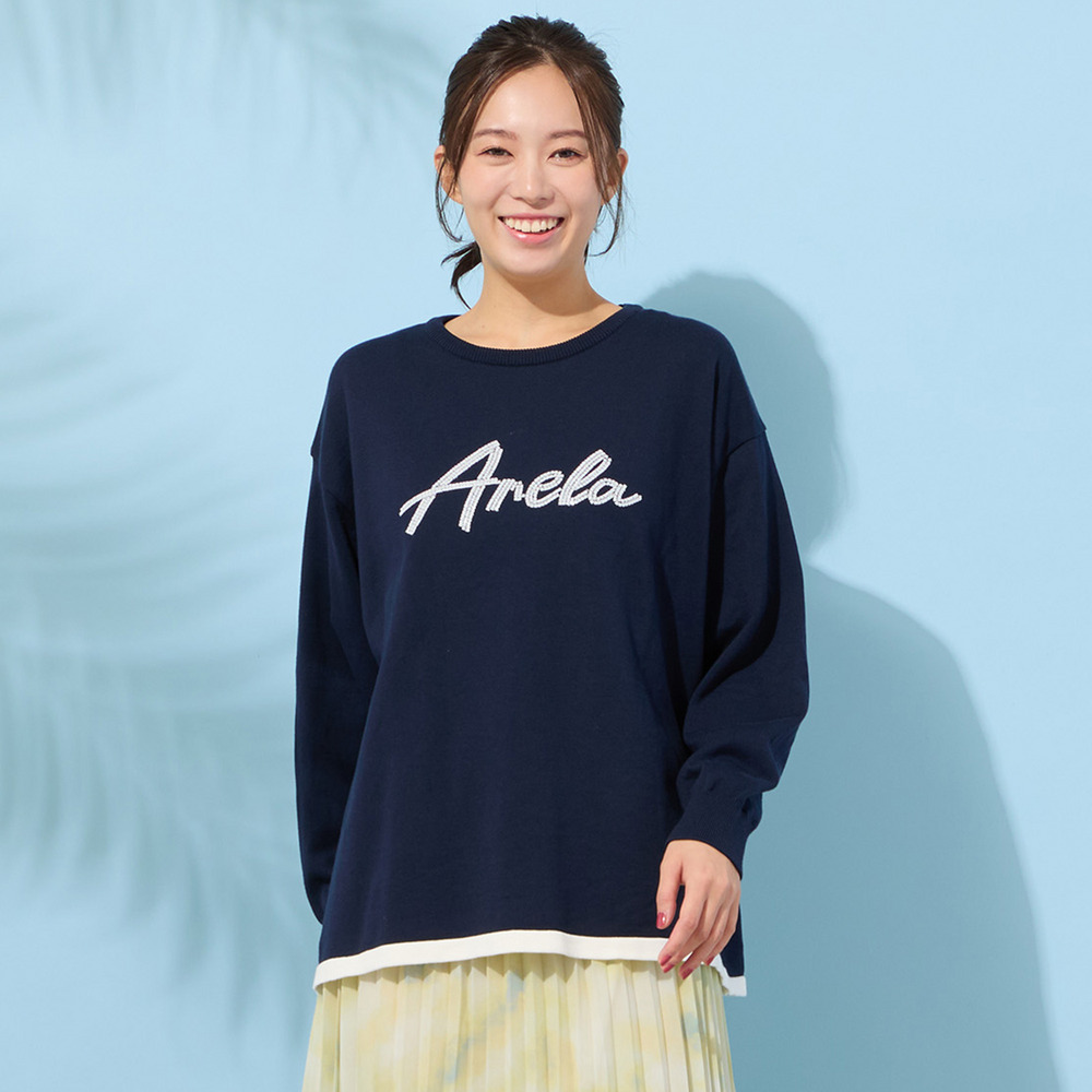 【手洗いOK】『Anela』スパンコール刺繍ニット1