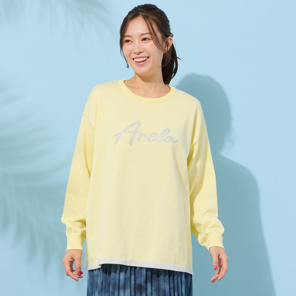 【手洗いOK】『Anela』スパンコール刺繍ニット1