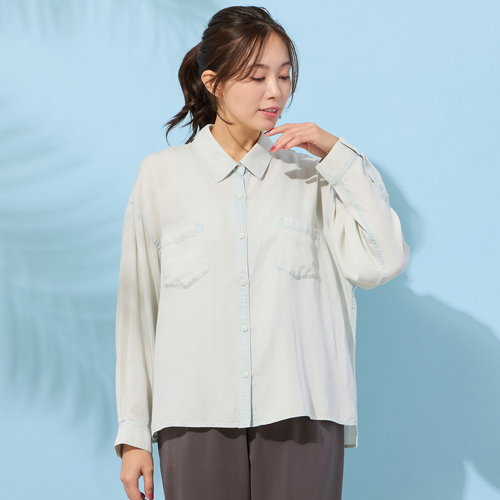 【手洗いOK・セットアップ対応】製品洗い・テンセルデニムシャツ