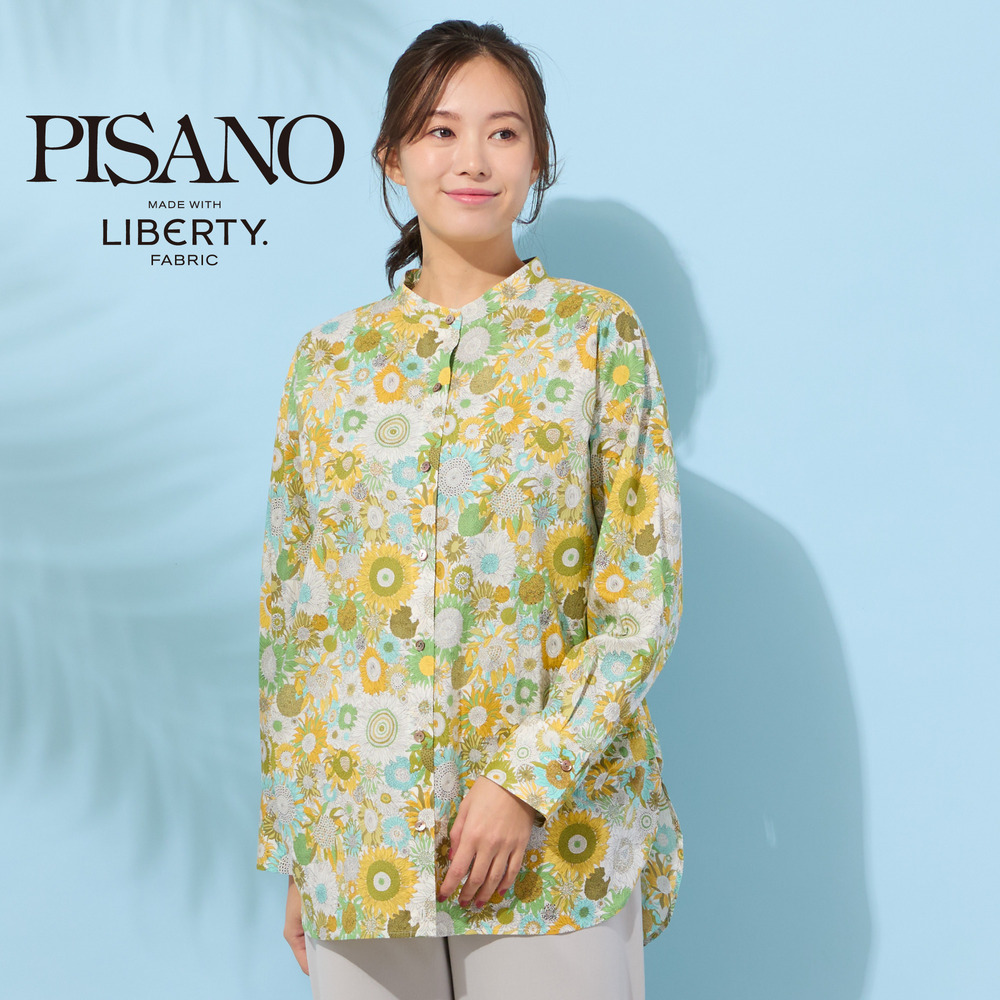 【手洗いOK・綿100％・リバティコラボ・2Way】サイドタックブラウス