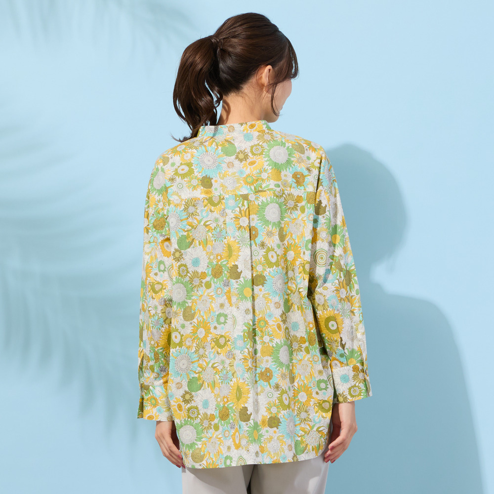 【手洗いOK・綿100%・リバティコラボ・2Way】サイドタックブラウス2