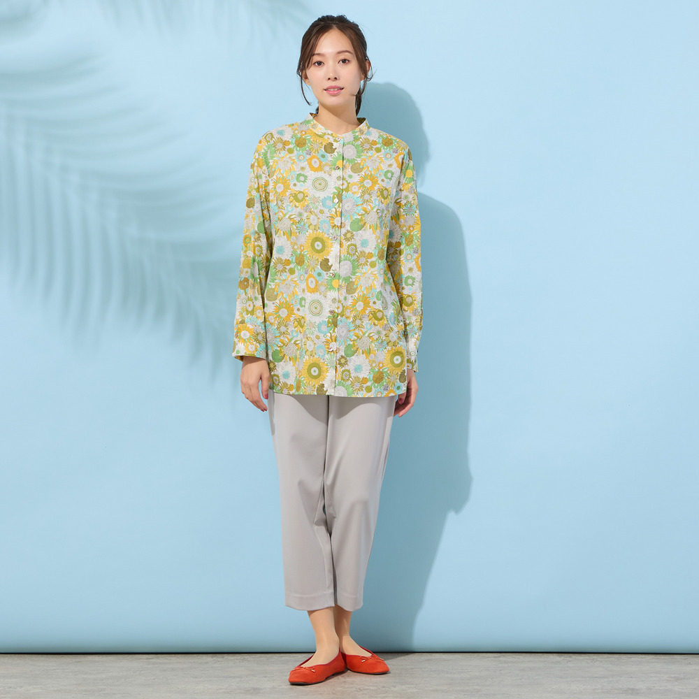 【手洗いOK・綿100%・リバティコラボ・2Way】サイドタックブラウス3