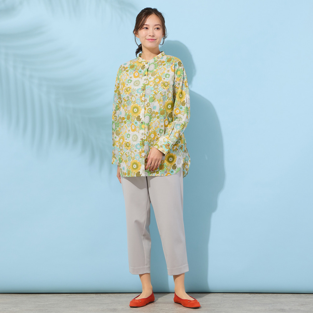 【手洗いOK・綿100%・リバティコラボ・2Way】サイドタックブラウス4