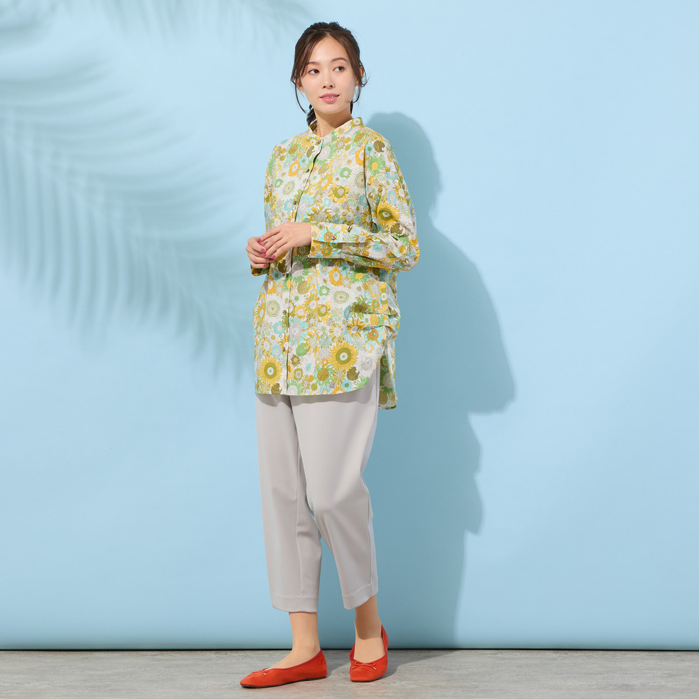 【手洗いOK・綿100%・リバティコラボ・2Way】サイドタックブラウス5