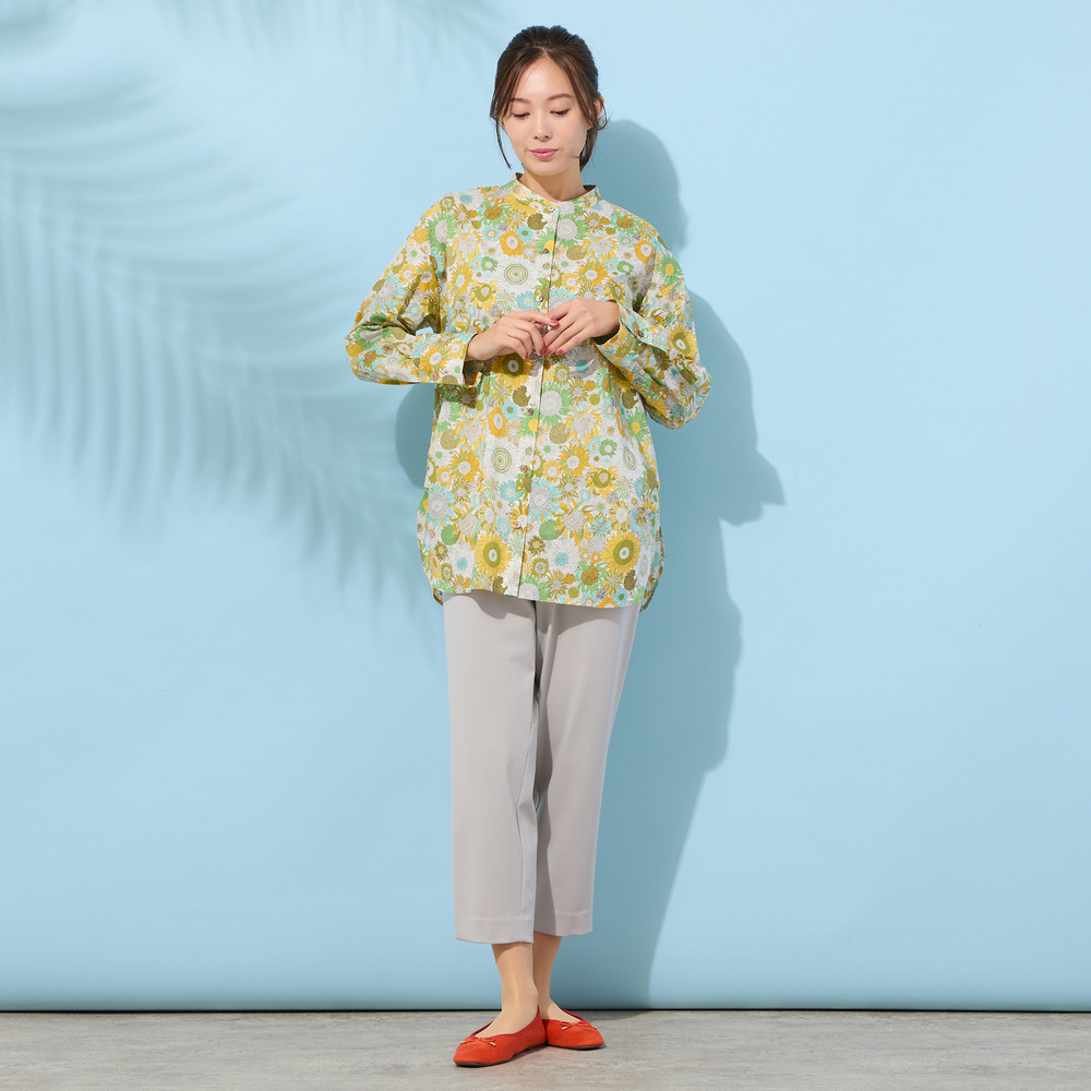 【手洗いOK・綿100%・リバティコラボ・2Way】サイドタックブラウス7