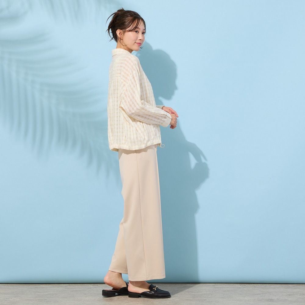 【手洗いOK】シズルチェック・バルーンヘムブラウス5