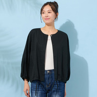 【手洗いOK・綿100％・速乾】フランス綾ミラクルウェーブブラウス