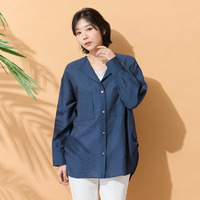 【手洗いOK】2Wayヘム・ナチュラルワッシャーブラウス