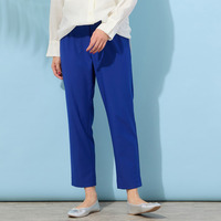 【手洗いOK・接触冷感・吸水速乾・UVカット】クロップト丈ストレートスリムパンツ