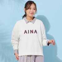【手洗いOK】『AINA』デニムアップリケカットソー