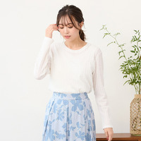 【手洗いOK】シアーレース・クルーネックカットソー