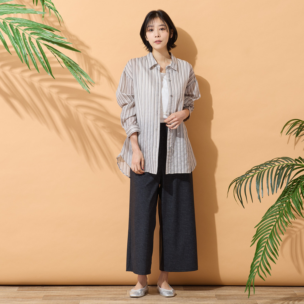 【手洗いOK】マルチストライプ柄シャツ1