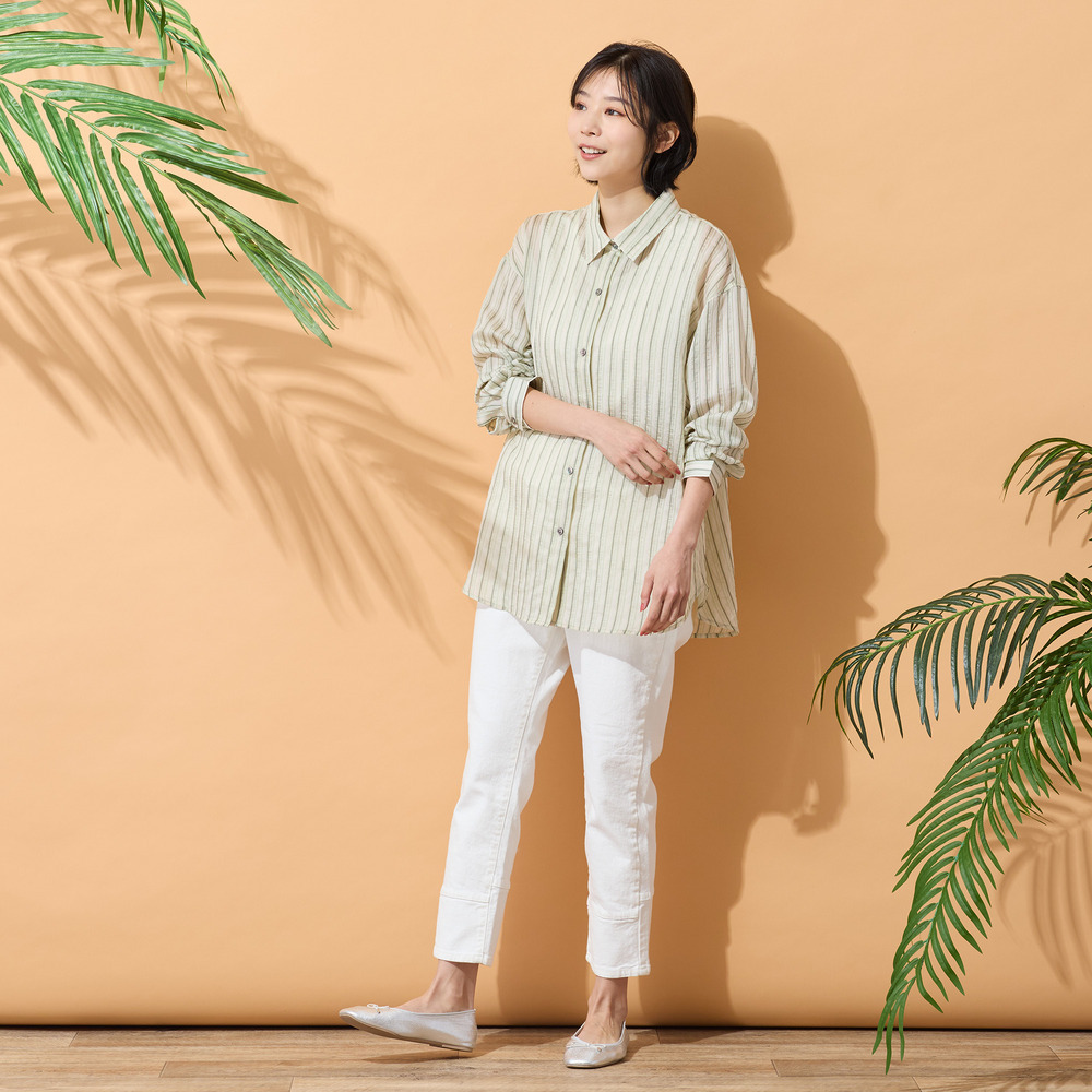 【手洗いOK】マルチストライプ柄シャツ10