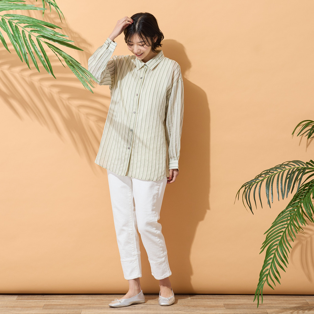 【手洗いOK】マルチストライプ柄シャツ11