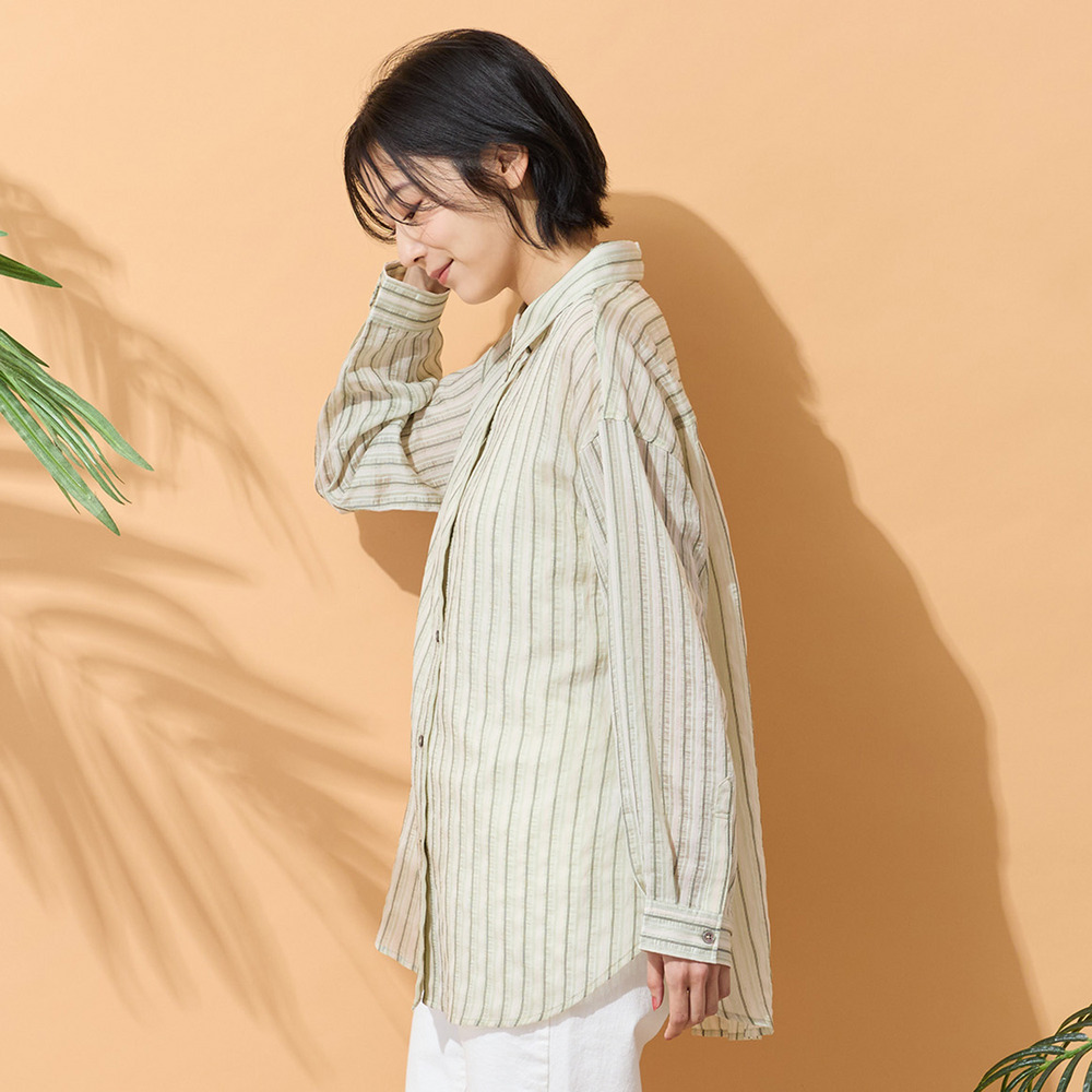 【手洗いOK】マルチストライプ柄シャツ6