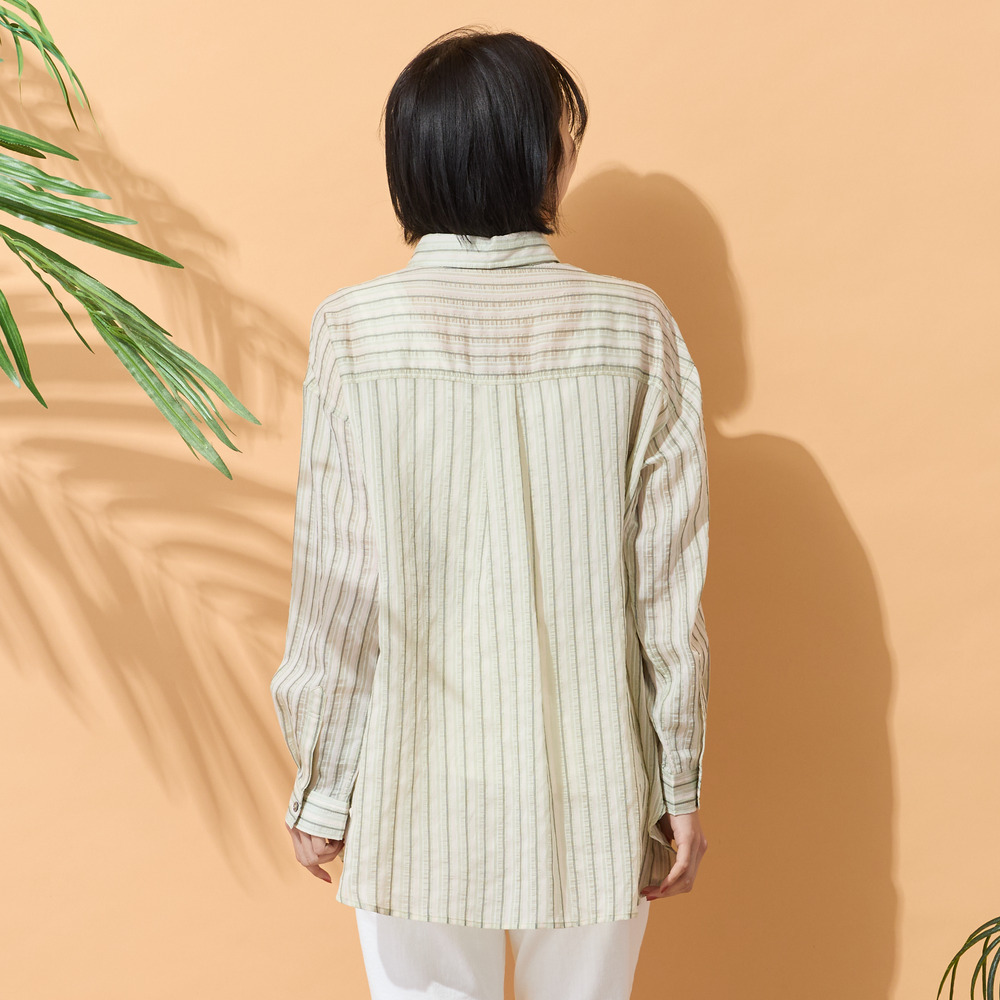 【手洗いOK】マルチストライプ柄シャツ7