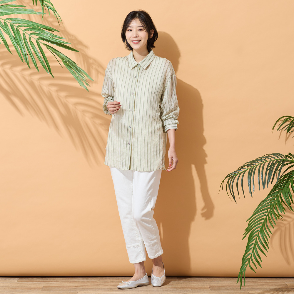 【手洗いOK】マルチストライプ柄シャツ8