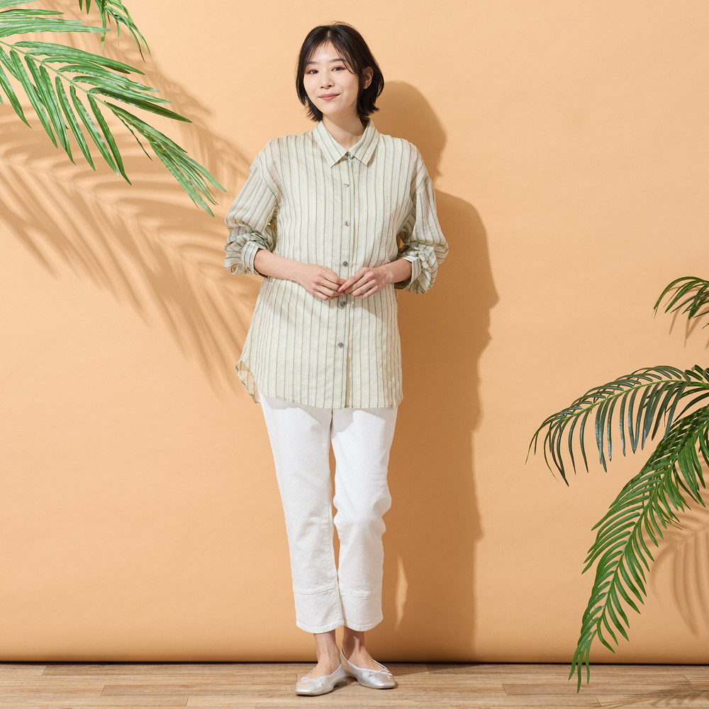 【手洗いOK】マルチストライプ柄シャツ9