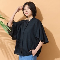 【綿100％・手洗いOK】ミラクルウェーブ・コクーンシルエットブラウス