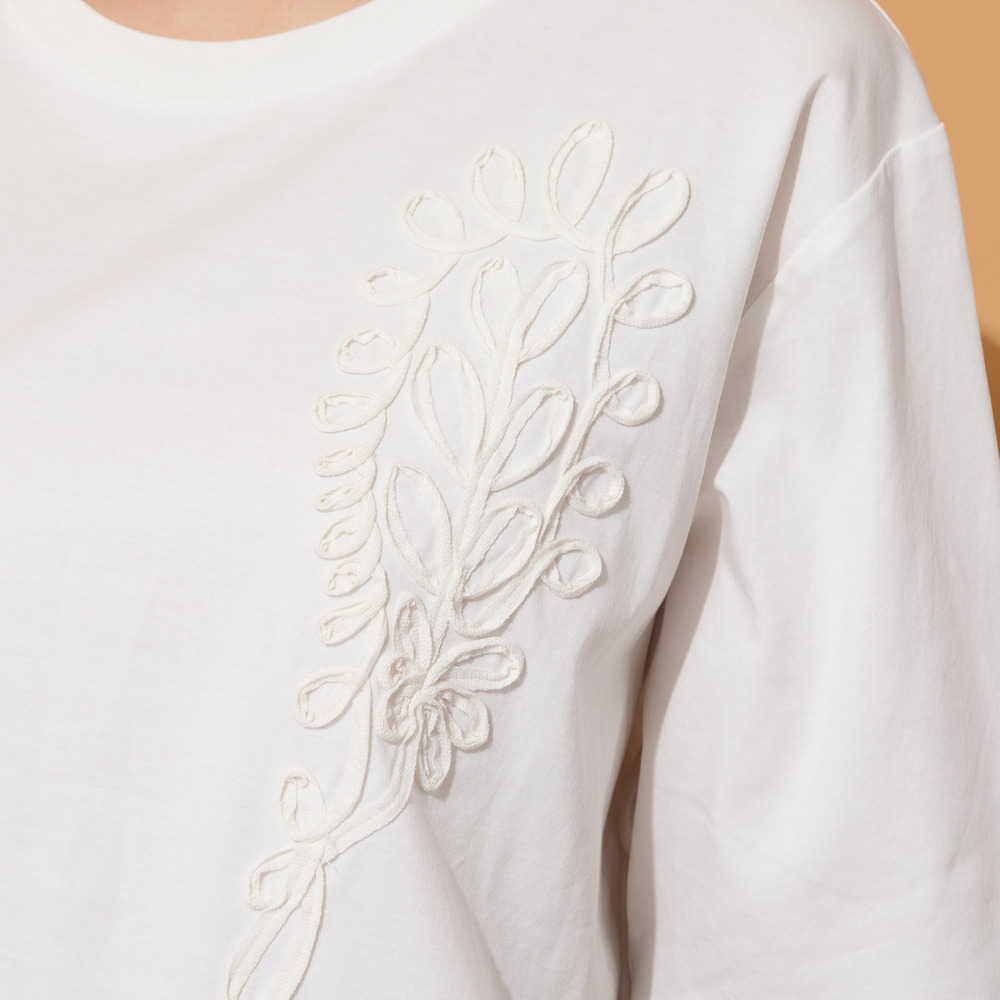 【綿100%・手洗いOK】テープ刺繍カットソー10
