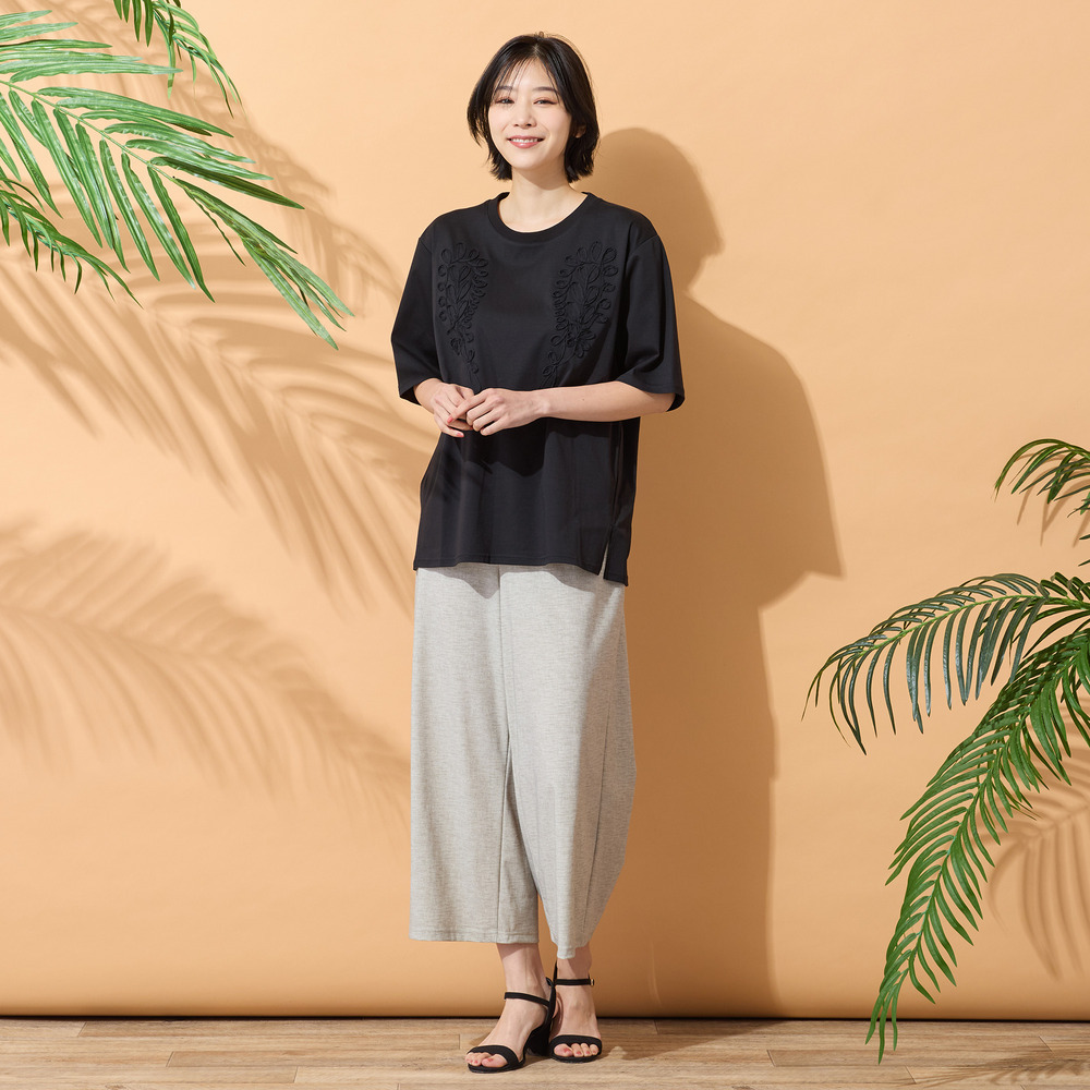 【綿100%・手洗いOK】テープ刺繍カットソー13