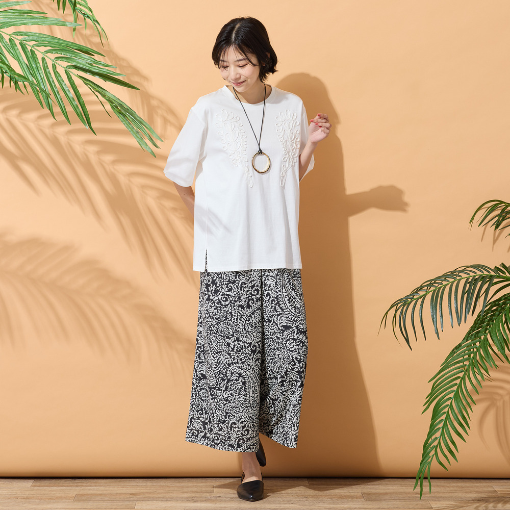 【綿100%・手洗いOK】テープ刺繍カットソー3