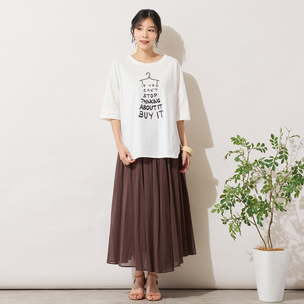 【手洗いOK・綿100%・接触冷感】ロゴドレスプリントTシャツ1