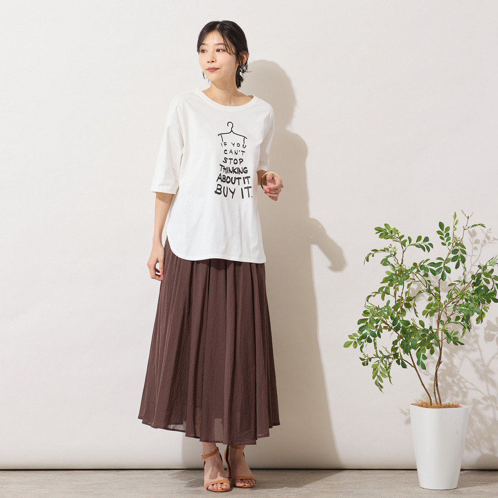 【手洗いOK・綿100%・接触冷感】ロゴドレスプリントTシャツ2
