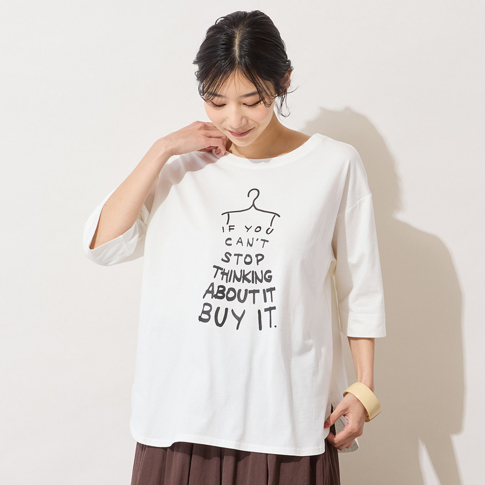 【手洗いOK・綿100%・接触冷感】ロゴドレスプリントTシャツ1