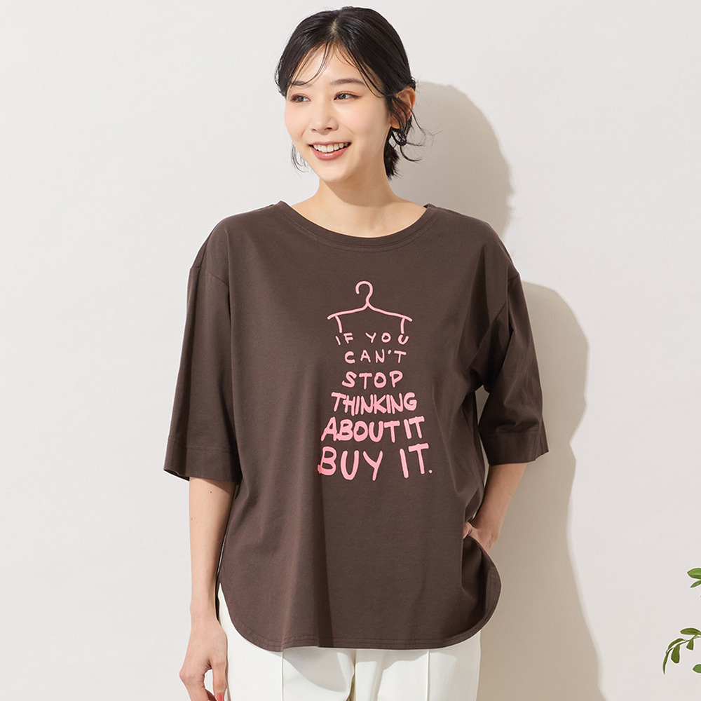 【手洗いOK・綿100%・接触冷感】ロゴドレスプリントTシャツ1