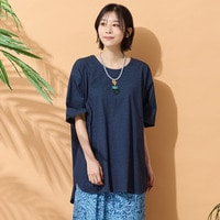 【手洗いOK・接触冷感・吸水速乾・遮熱】ラウンドヘムチュニックカットソー
