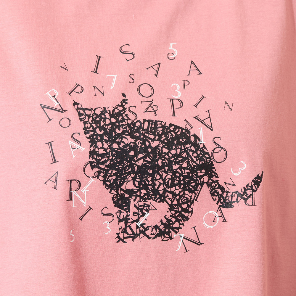 【手洗いOK・綿100%】ブラックキャットプリントカットソー10