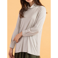 デュアルウォーム・タートルネックインナー【ボーダー】 大きいサイズ ピサーノ