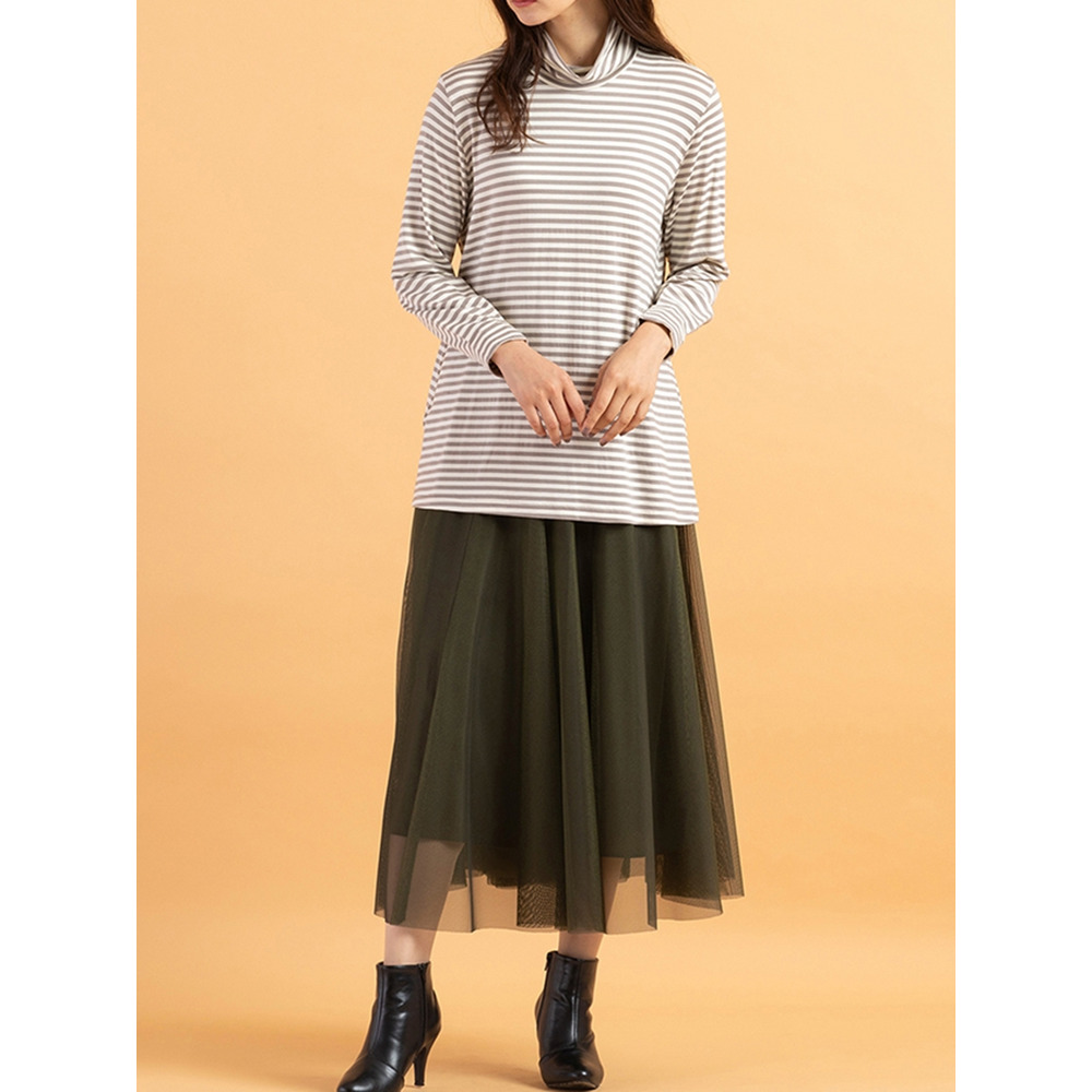 デュアルウォーム・タートルネックインナー【ボーダー】 大きいサイズ ピサーノ2