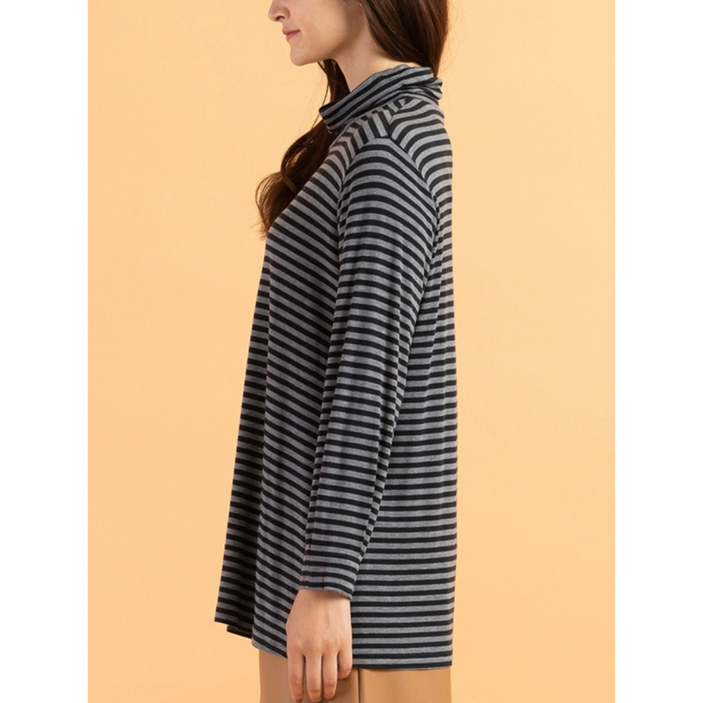 デュアルウォーム・タートルネックインナー【ボーダー】 大きいサイズ ピサーノ6