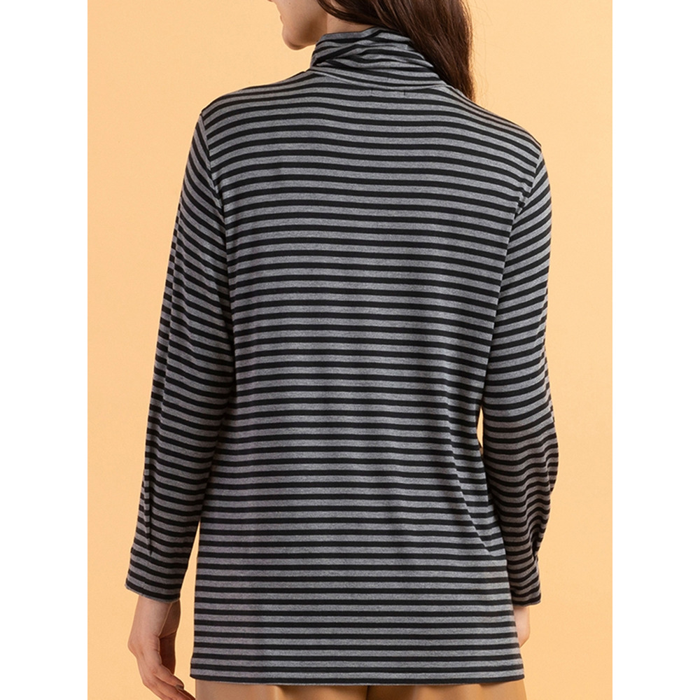 デュアルウォーム・タートルネックインナー【ボーダー】 大きいサイズ ピサーノ7